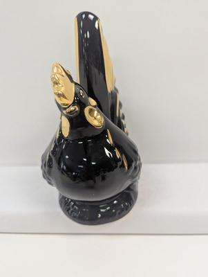 Ceramic Black/Gold Rooster Bank