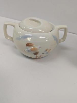 Vintage Porcelier Tea Set Raised Ducks Flying Made In USA