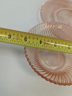9 Pieces Of Diana Pink Dinner Plate & Bowls Federal Glass