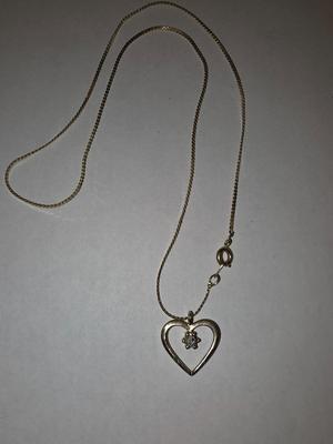 Gold tone heart necklace