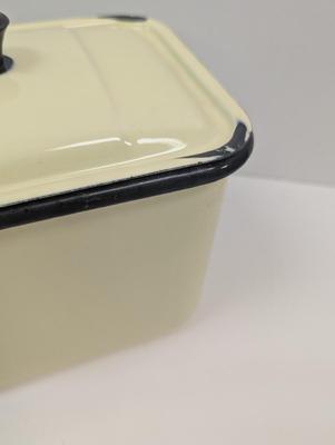 Vintage Enamel Storage Boxes With Lids