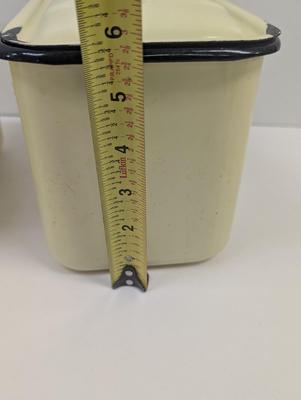 Vintage Enamel Storage Boxes With Lids