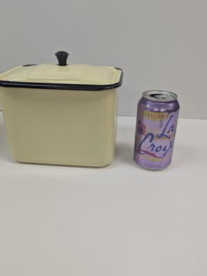 Vintage Enamel Storage Boxes With Lids