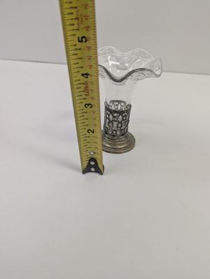 Glass & Silver Plate Bud Vase