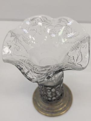 Glass & Silver Plate Bud Vase