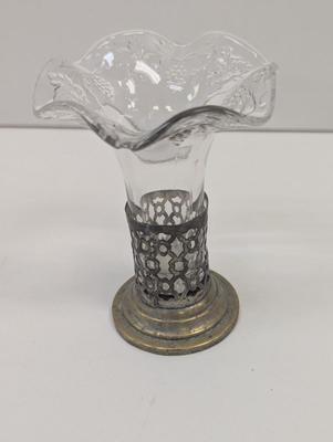 Glass & Silver Plate Bud Vase