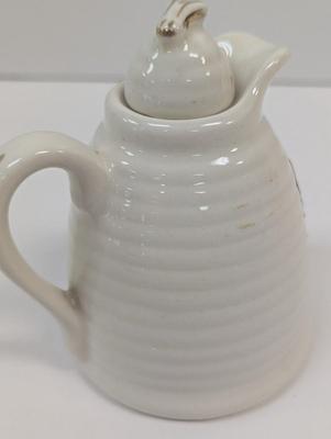 Vintage Beehive Bees Honey Jar With Spout Raised Design