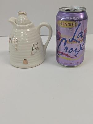 Vintage Beehive Bees Honey Jar With Spout Raised Design