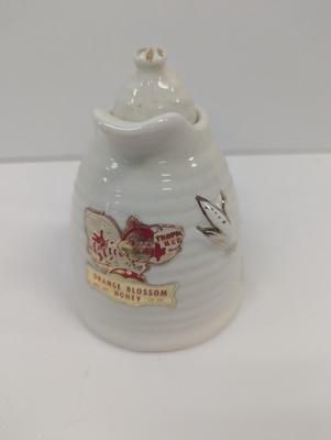 Vintage Beehive Bees Honey Jar With Spout Raised Design