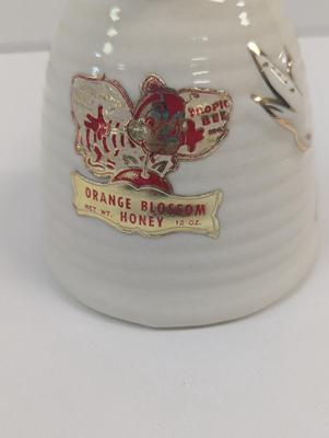 Vintage Beehive Bees Honey Jar With Spout Raised Design