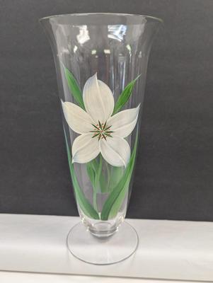 Hand Painted White Flower Vase