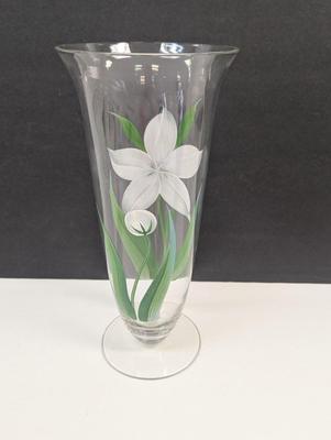 Hand Painted White Flower Vase