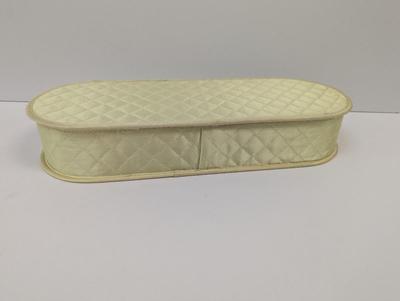 Kerk Guild Vintage Quilted Vanity Trinket Storage Box Fabric Makeup Container Glove Holder