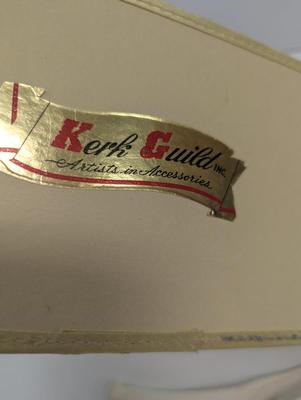 Kerk Guild Vintage Quilted Vanity Trinket Storage Box Fabric Makeup Container Glove Holder