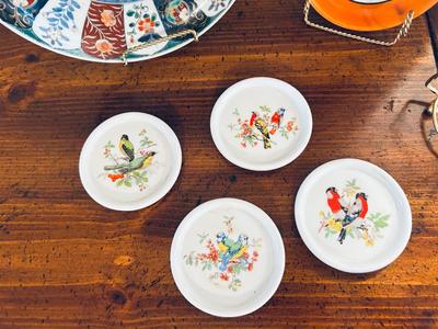 ASIAN BAMBOO WALL ART, COASTERS, AND HAND PAINTED CHINA