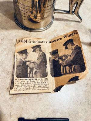 1940’S AUSTRALIAN ARTILLERY SHELL CASING REPURPOSED MUG PRESENTED TO SOLDIER, COLLECTIBLE PLATE, AND MORE!