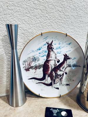 1940’S AUSTRALIAN ARTILLERY SHELL CASING REPURPOSED MUG PRESENTED TO SOLDIER, COLLECTIBLE PLATE, AND MORE!