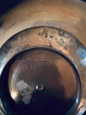 TOBACCO THEMED BRASS, A SPITTOON AND RATHER LARGE ASH TRAY? (MAYBE)