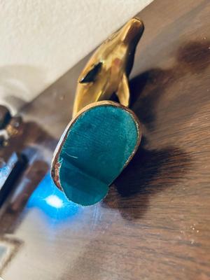 UNIQUE BRASS OIL LAMP, FILLED BRASS DOLPHIN, AND HOME INTERIORS BUTTERFLIES