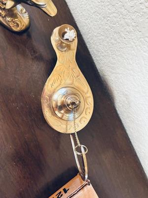 UNIQUE BRASS OIL LAMP, FILLED BRASS DOLPHIN, AND HOME INTERIORS BUTTERFLIES