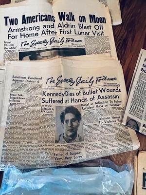 NEWS PAPER'S FEATURING HISTORICAL EVENTS