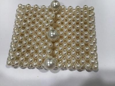 Faux Beaded Button Cuff Bracelet