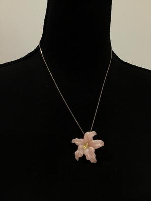 Silver 925 Chain Pink Faux Pearly Pink Pendant