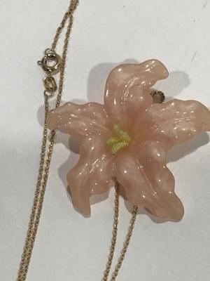 Silver 925 Chain Pink Faux Pearly Pink Pendant