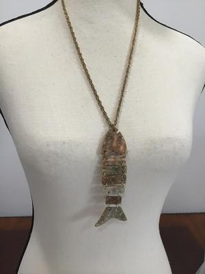 Abalone Fish Necklace Vintage