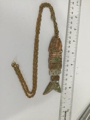Abalone Fish Necklace Vintage