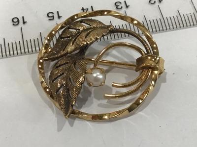 14 KT. GF. Pearl Brooch Vintage