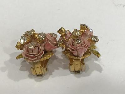 1950 Colorful Enameled Jewelry Clip on Earrings