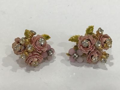 1950 Colorful Enameled Jewelry Clip on Earrings