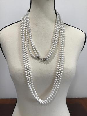 Multi Strand White Beaded Necklace