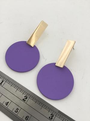 Purple fashion round earrings