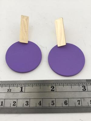 Purple fashion round earrings