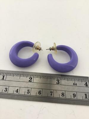 Purple small hoop fashion earrings