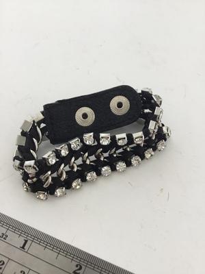 Black snap on fashion bracelet