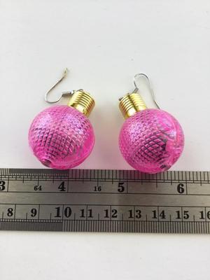 Pink statement ball earrings