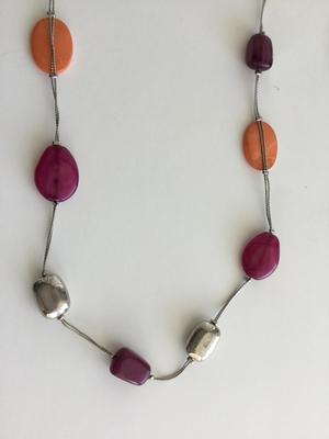 NY marked long colorful fashion necklace
