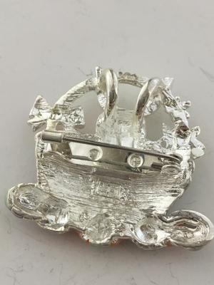 MJ marked bunny vintage brooch