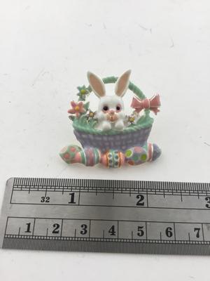 MJ marked bunny vintage brooch