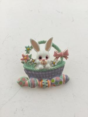 MJ marked bunny vintage brooch