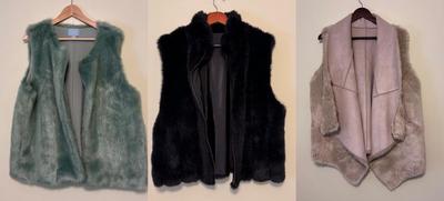 Collection of Faux Fur Vests from CeCe, Coaco New York, and More - Women’s Size XL (PC-DZ)