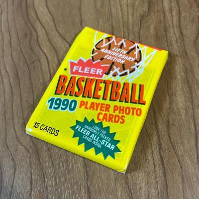 LOT 162K: Four Boxes of Sealed 1990 Fleer Basketball Cards
