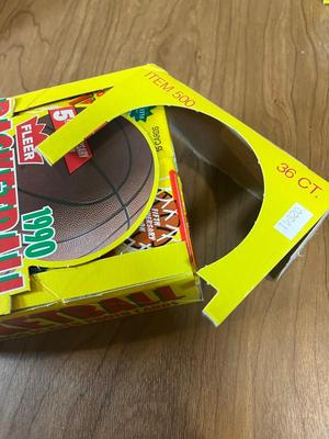 LOT 162K: Four Boxes of Sealed 1990 Fleer Basketball Cards