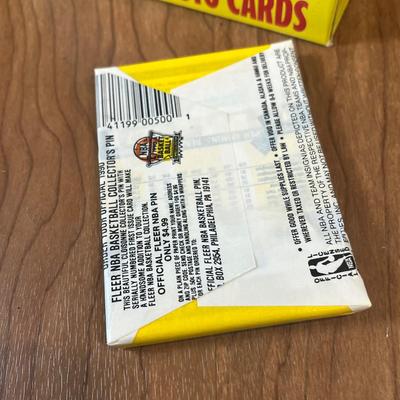 LOT 163K: Four Boxes of Sealed 1990 Fleer Basketball Cards