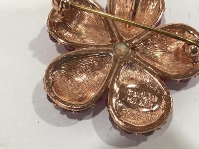 Nolan Miller pink Rhinestone Brooch /pendant
