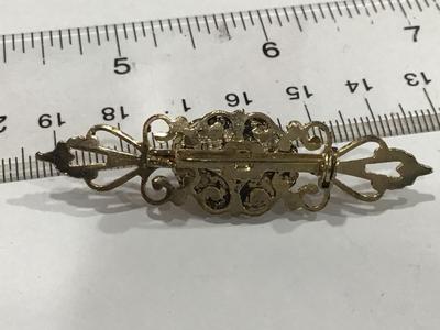 Glass Dried Floral Vintage Brooch