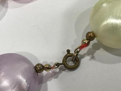 Super Cute Chunky Satin Pastel Necklace Vintage